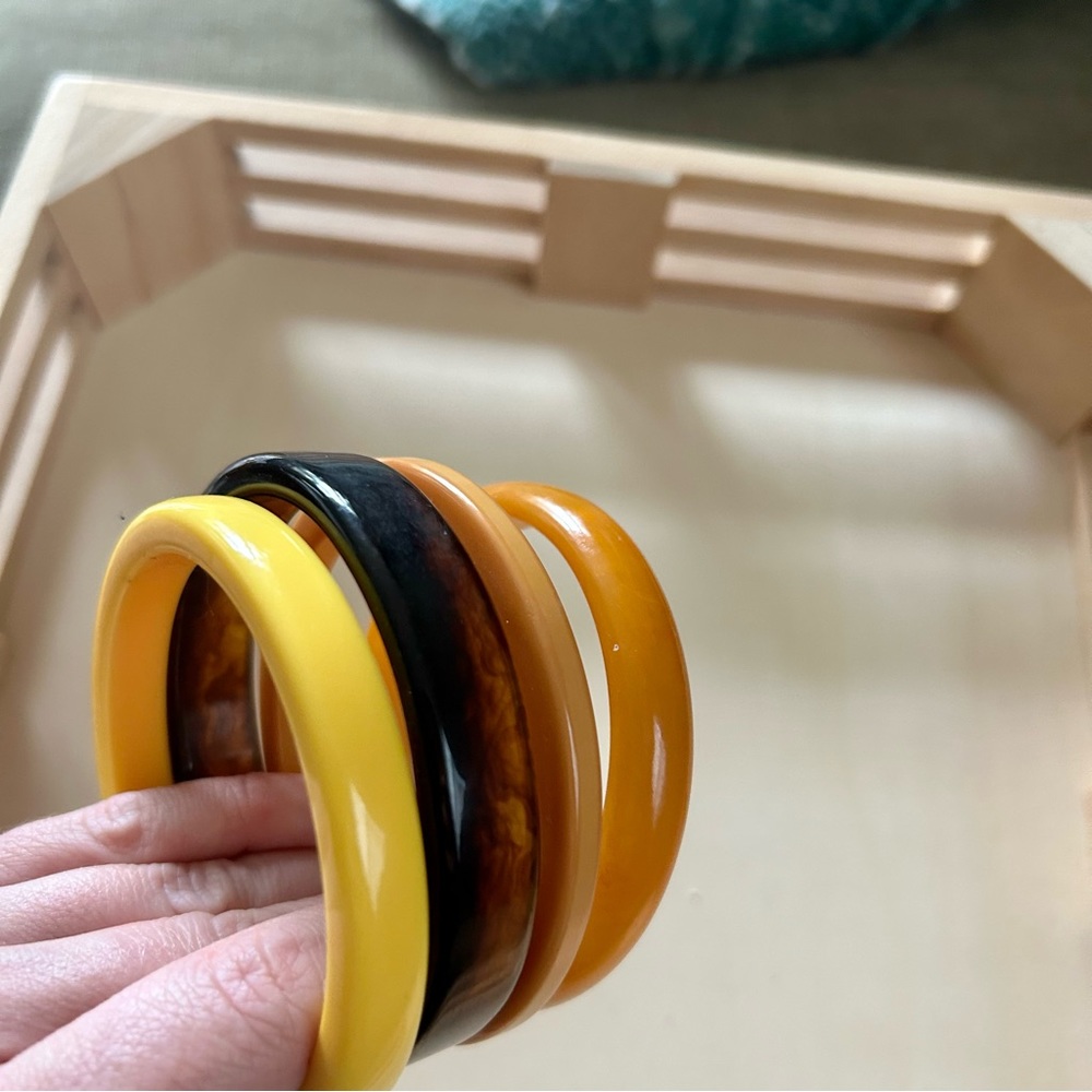 Vintage 50s bangles butterscotch tortoise - Picture 9 of 12